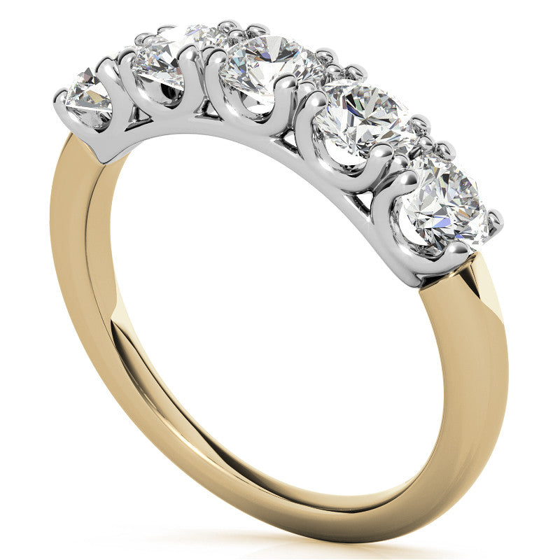 Round Brilliant Moissanite U Prong Anniversary Ring