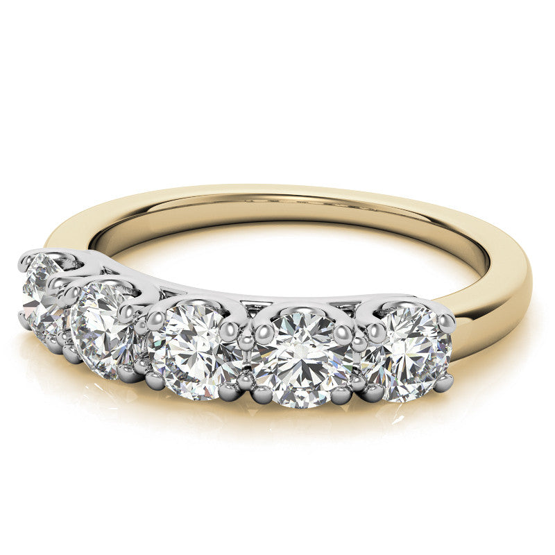 Round Brilliant Moissanite U Prong Anniversary Ring