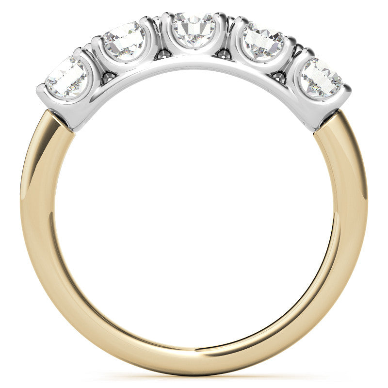 Round Brilliant Moissanite U Prong Anniversary Ring