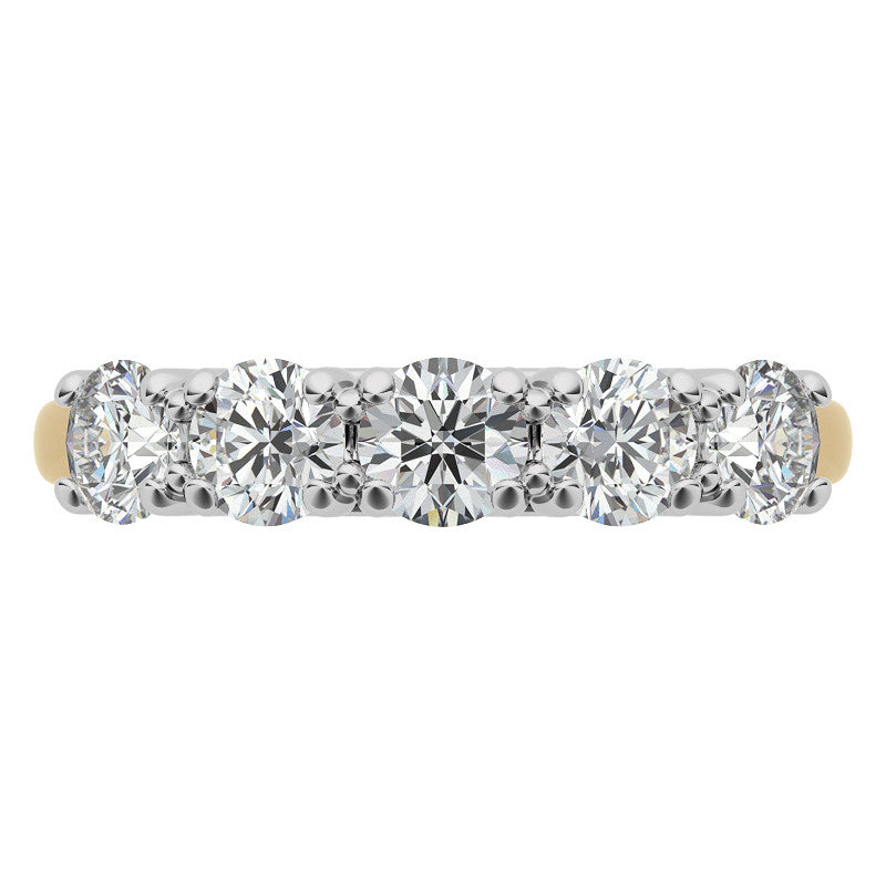 Round Brilliant Moissanite U Prong Anniversary Ring
