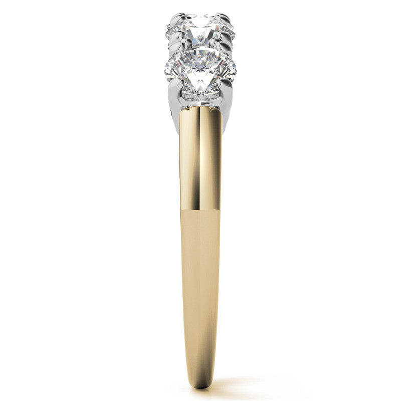 Round Brilliant Moissanite U Prong Anniversary Ring