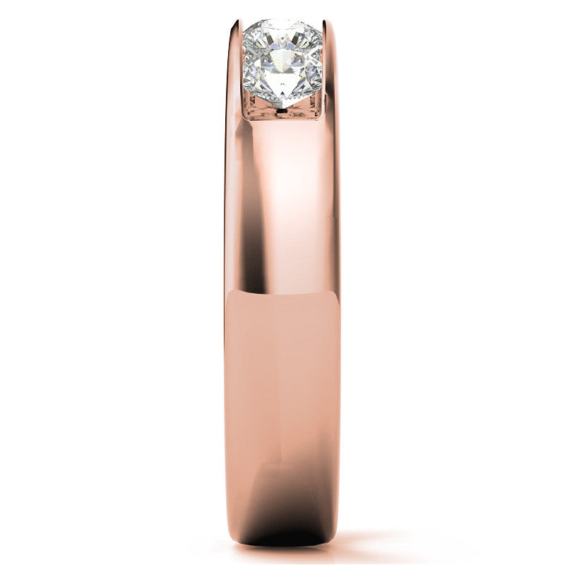 1.25ct 4mm Mens 5-stone Round Brilliant Moissanite Wedding Ring