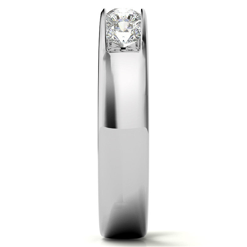 1.25ct 4mm Mens 5-stone Round Brilliant Moissanite Wedding Ring