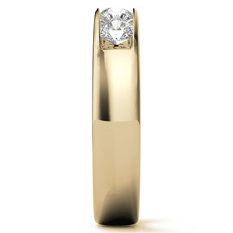 1.25ct 4mm Mens 5-stone Round Brilliant Moissanite Wedding Ring