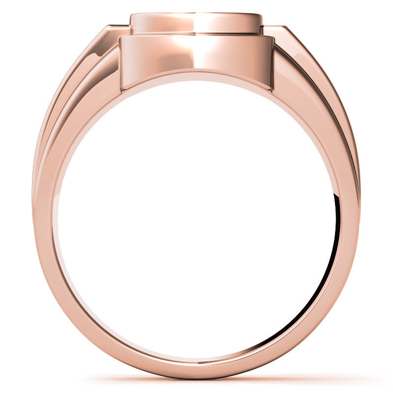 1ct 6.5mm Men's Round Brilliant Moissanite Wedding Ring; 14k White/Yellow