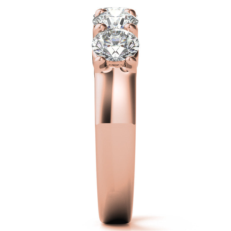 5-Stone 4.5mm Round Brilliant Moissanite Shared-Prong Ring 1.75ct