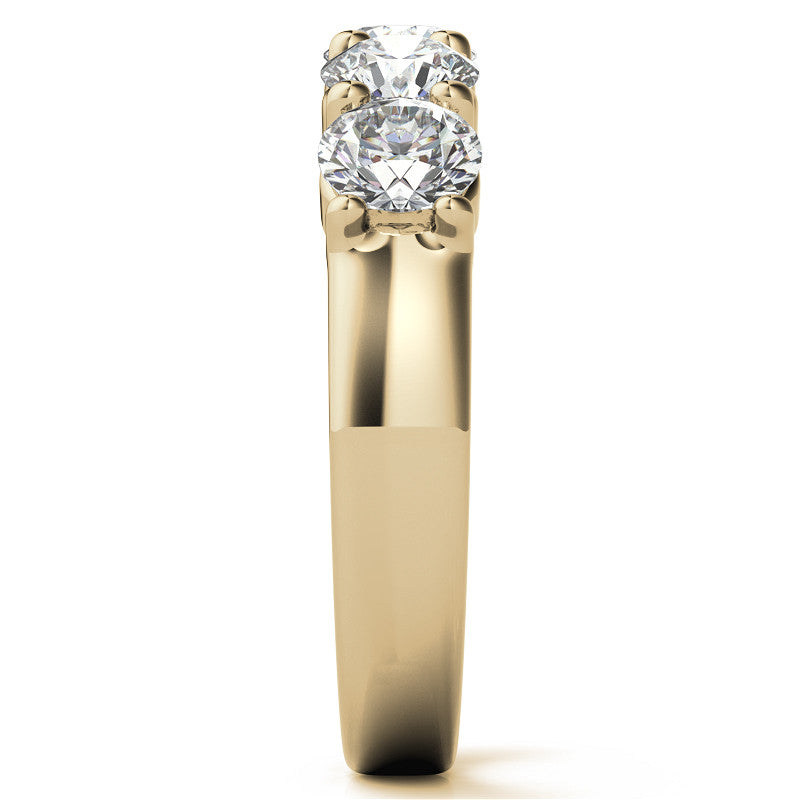 5-Stone 4.5mm Round Brilliant Moissanite Shared-Prong Ring 1.75ct