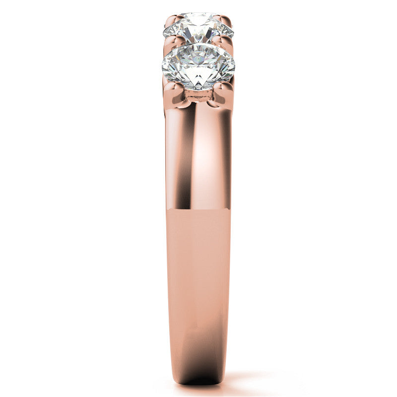 5-Stone 4mm Round Brilliant Moissanite Shared-Prong Ring 1.25ct