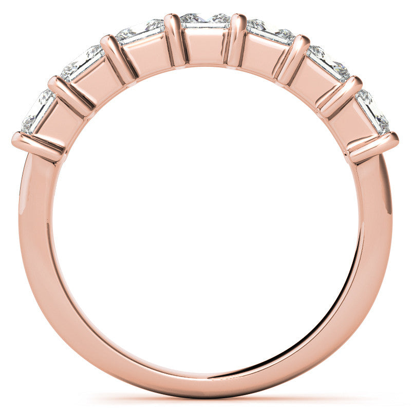 7-Stone 3.5mm Princess cut Moissanite Shared-Prong Ring