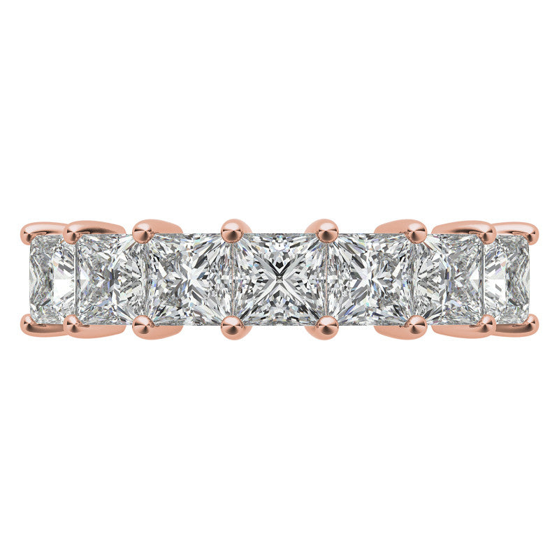 7-Stone 3.5mm Princess cut Moissanite Shared-Prong Ring