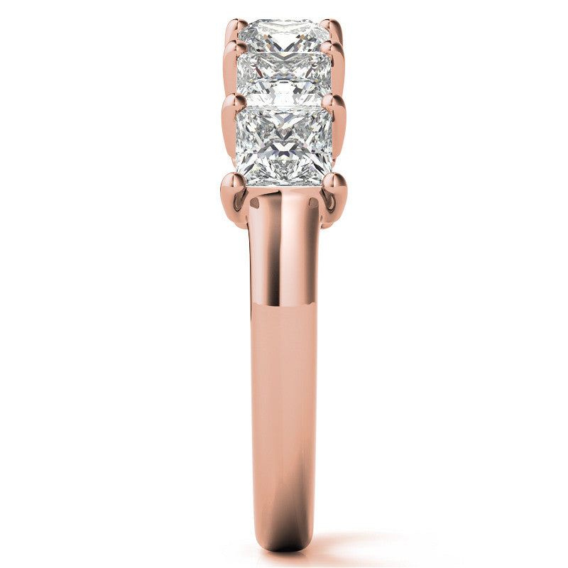 7-Stone 3.5mm Princess cut Moissanite Shared-Prong Ring