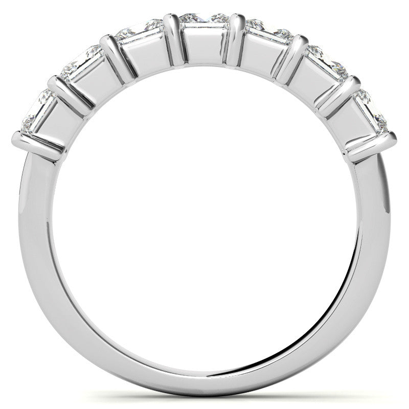 7-Stone 3.5mm Princess cut Moissanite Shared-Prong Ring