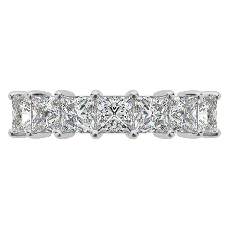 7-Stone 3.5mm Princess cut Moissanite Shared-Prong Ring