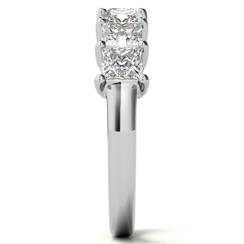 7-Stone 3.5mm Princess cut Moissanite Shared-Prong Ring