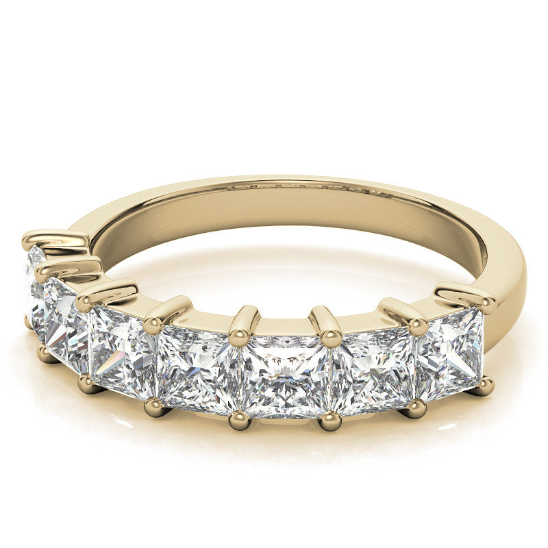 7-Stone 3.5mm Princess cut Moissanite Shared-Prong Ring