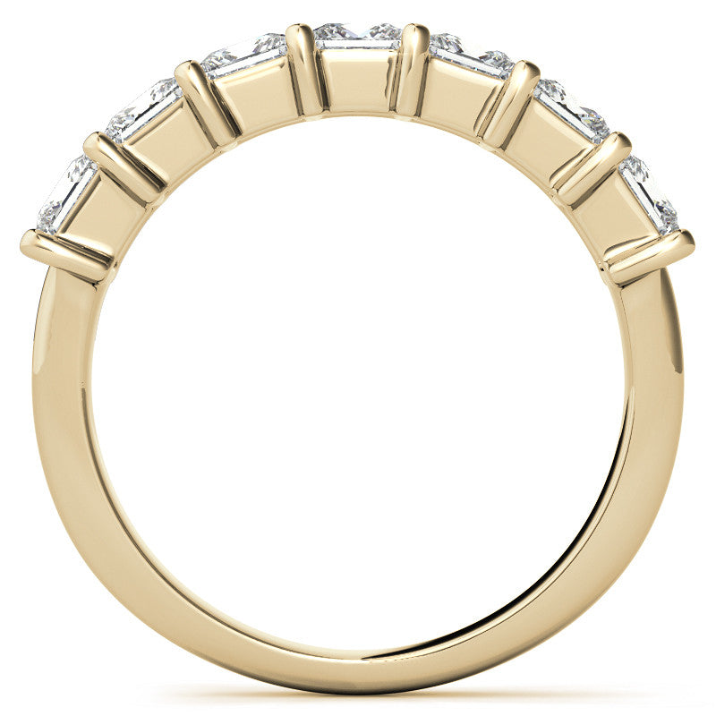7-Stone 3.5mm Princess cut Moissanite Shared-Prong Ring