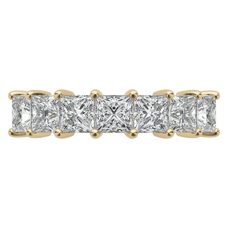 7-Stone 3.5mm Princess cut Moissanite Shared-Prong Ring