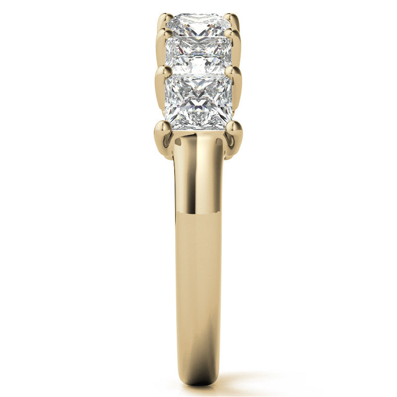 7-Stone 3.5mm Princess cut Moissanite Shared-Prong Ring