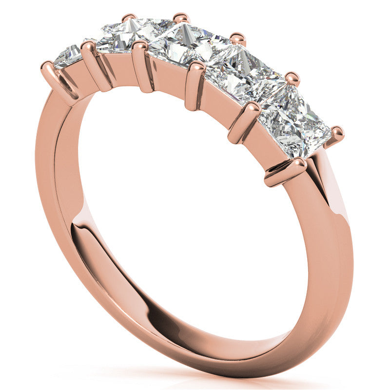 5-Stone 3.5mm Princess cut Moissanite Shared-Prong Ring