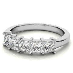 5-Stone 3.5mm Princess cut Moissanite Shared-Prong Ring