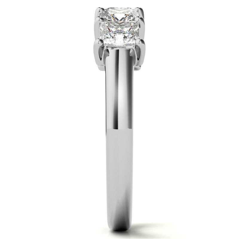 5-Stone 3.5mm Princess cut Moissanite Shared-Prong Ring