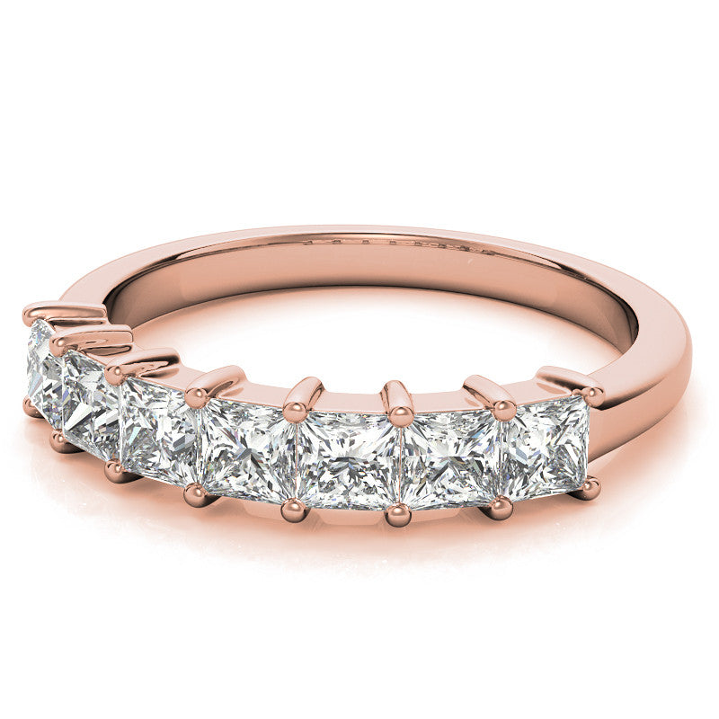 7-Stone 3mm Princess cut Moissanite Shared-Prong Ring