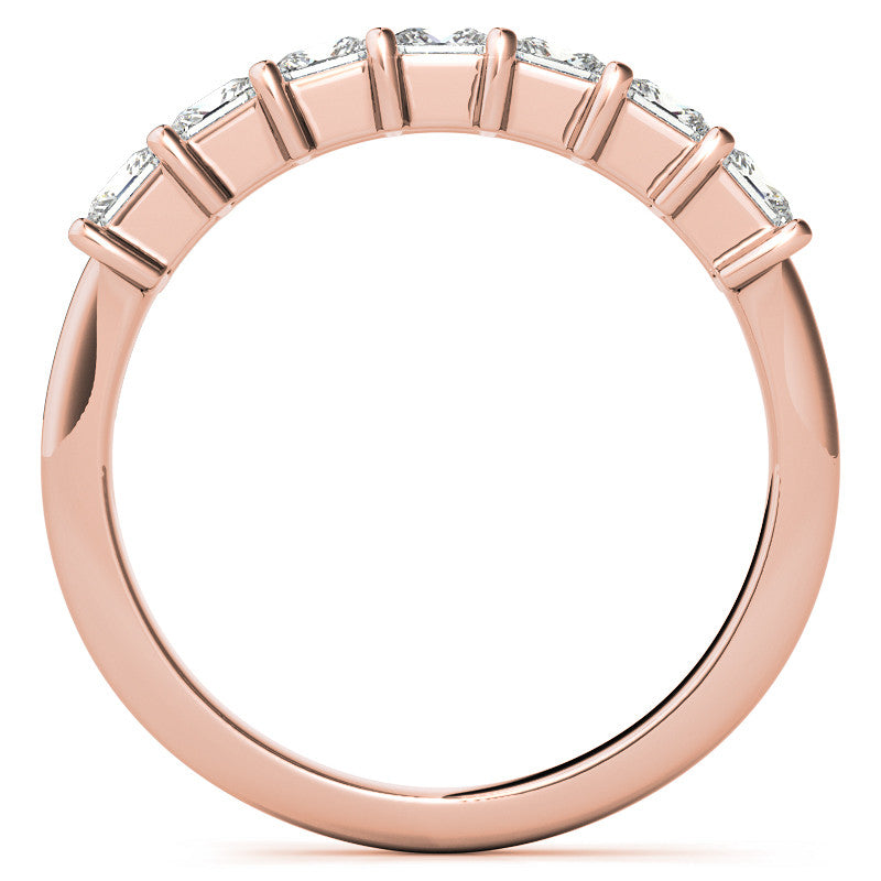 7-Stone 3mm Princess cut Moissanite Shared-Prong Ring