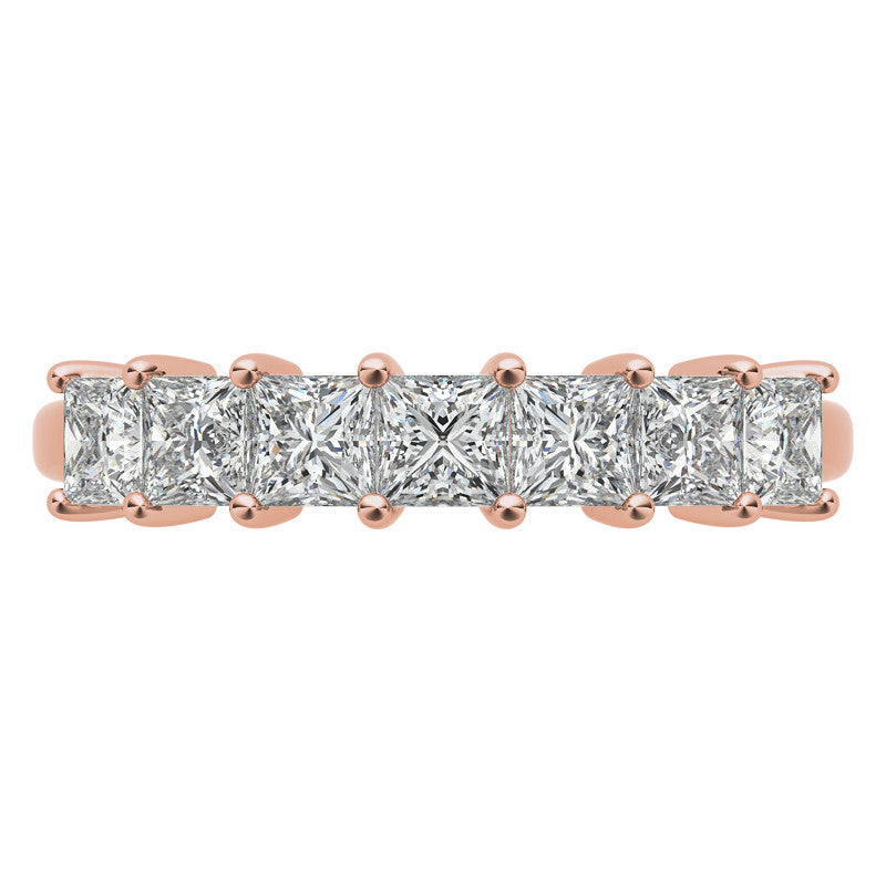 7-Stone 3mm Princess cut Moissanite Shared-Prong Ring