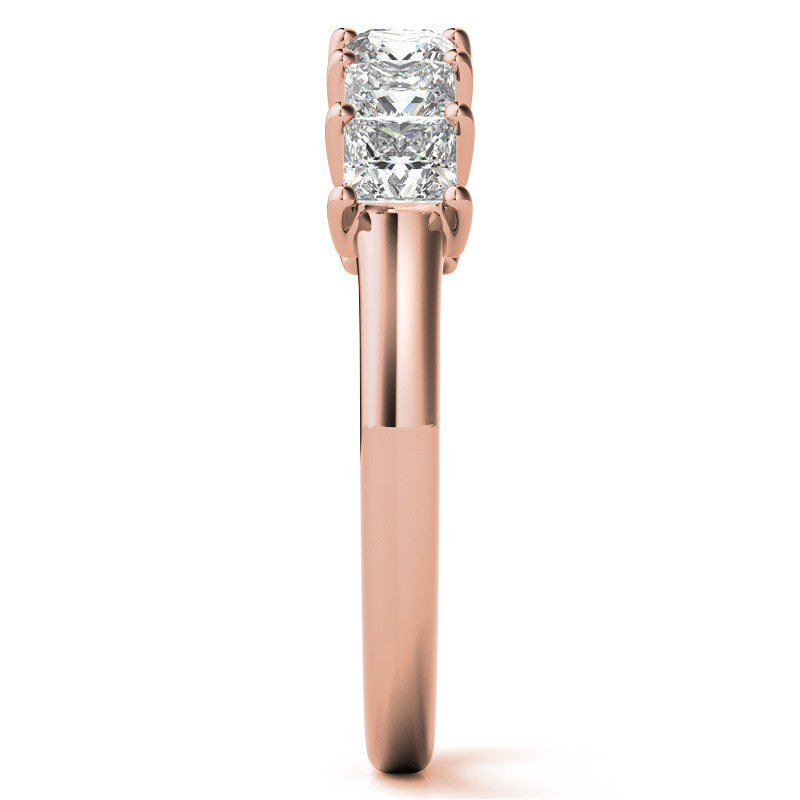 7-Stone 3mm Princess cut Moissanite Shared-Prong Ring