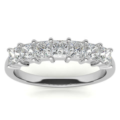 7-Stone 3mm Princess cut Moissanite Shared-Prong Ring