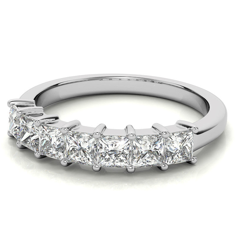 7-Stone 3mm Princess cut Moissanite Shared-Prong Ring