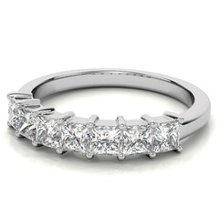 7-Stone 3mm Princess cut Moissanite Shared-Prong Ring