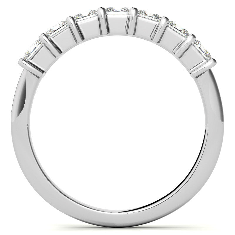 7-Stone 3mm Princess cut Moissanite Shared-Prong Ring