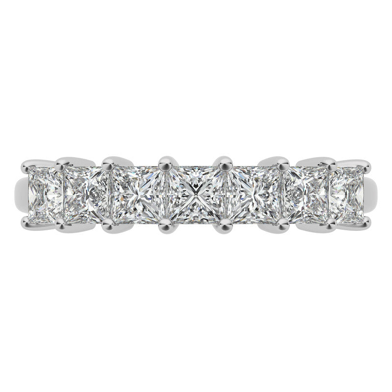 7-Stone 3mm Princess cut Moissanite Shared-Prong Ring