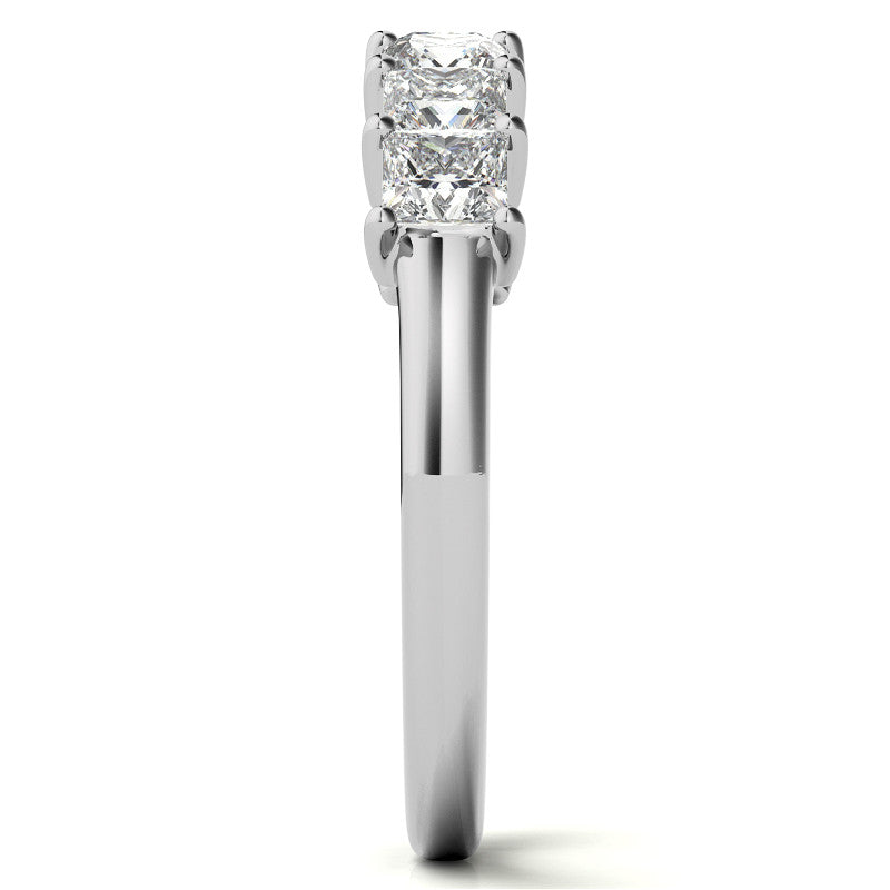 7-Stone 3mm Princess cut Moissanite Shared-Prong Ring