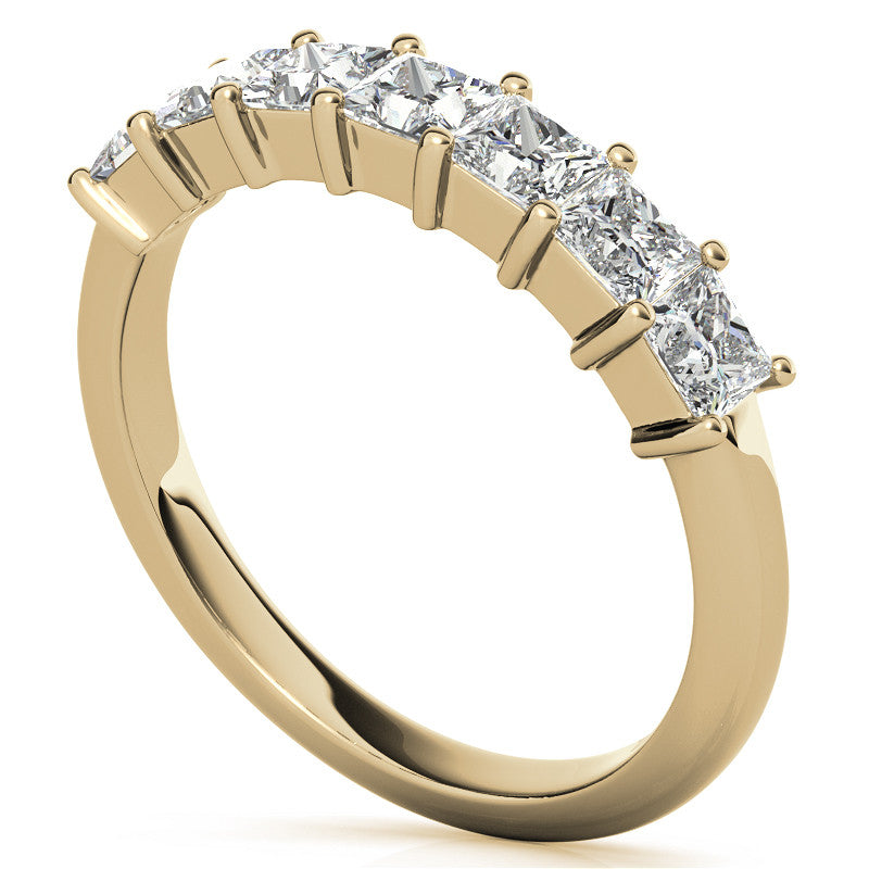7-Stone 3mm Princess cut Moissanite Shared-Prong Ring