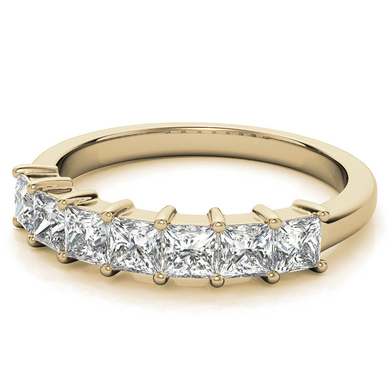 7-Stone 3mm Princess cut Moissanite Shared-Prong Ring