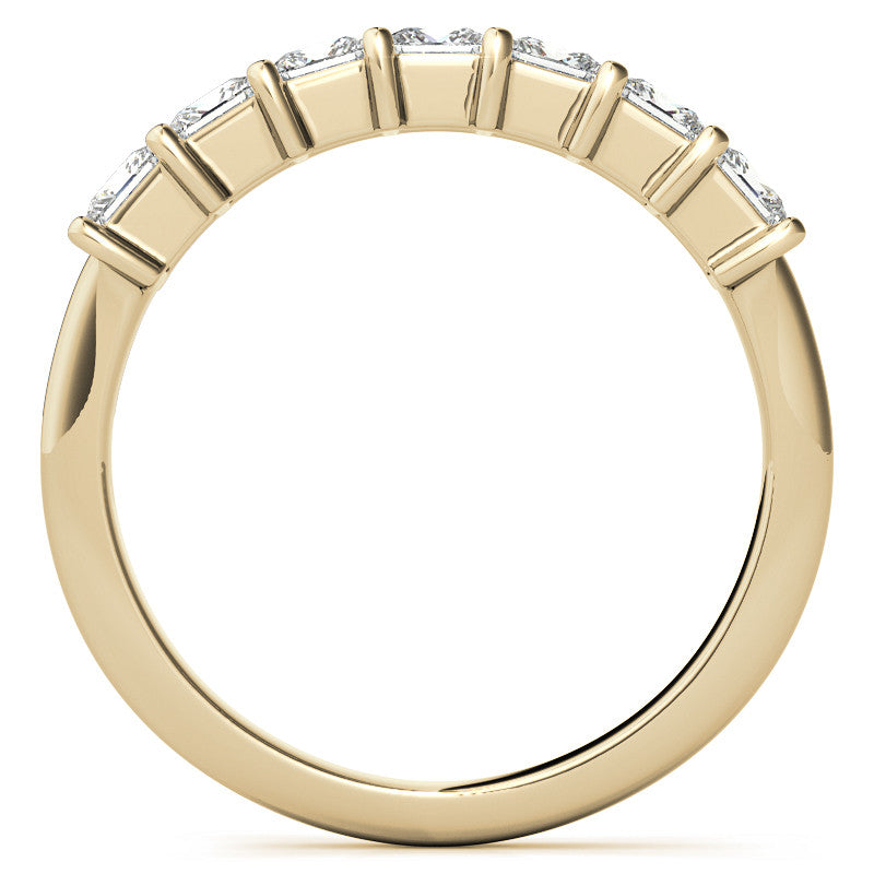 7-Stone 3mm Princess cut Moissanite Shared-Prong Ring