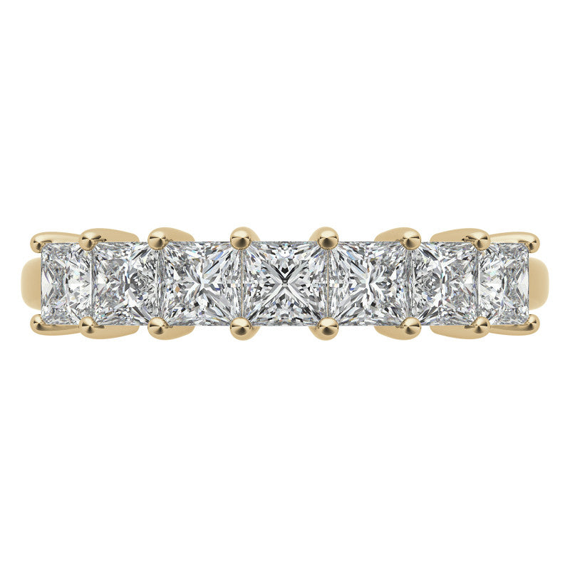 7-Stone 3mm Princess cut Moissanite Shared-Prong Ring