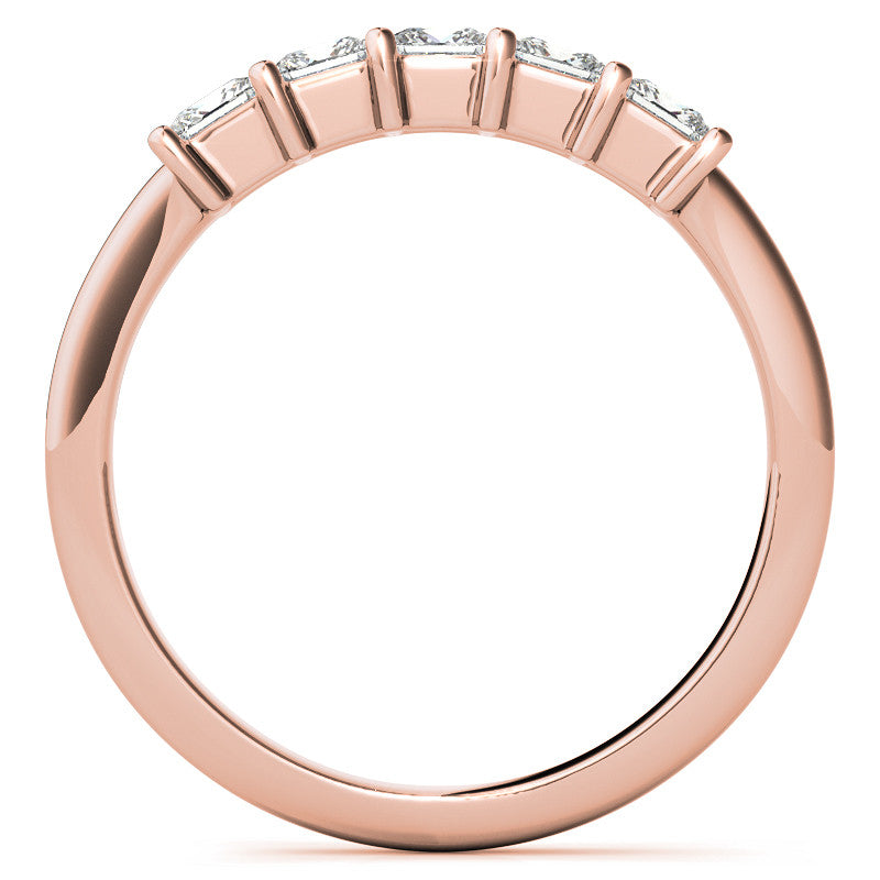 5-Stone 3mm Princess cut Moissanite Shared-Prong Ring