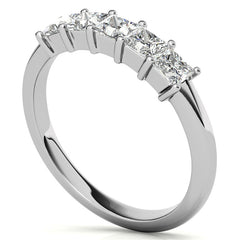 5-Stone 3mm Princess cut Moissanite Shared-Prong Ring