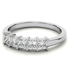 5-Stone 3mm Princess cut Moissanite Shared-Prong Ring