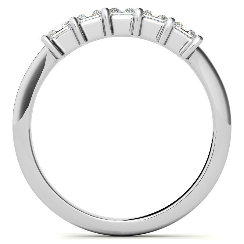 5-Stone 3mm Princess cut Moissanite Shared-Prong Ring