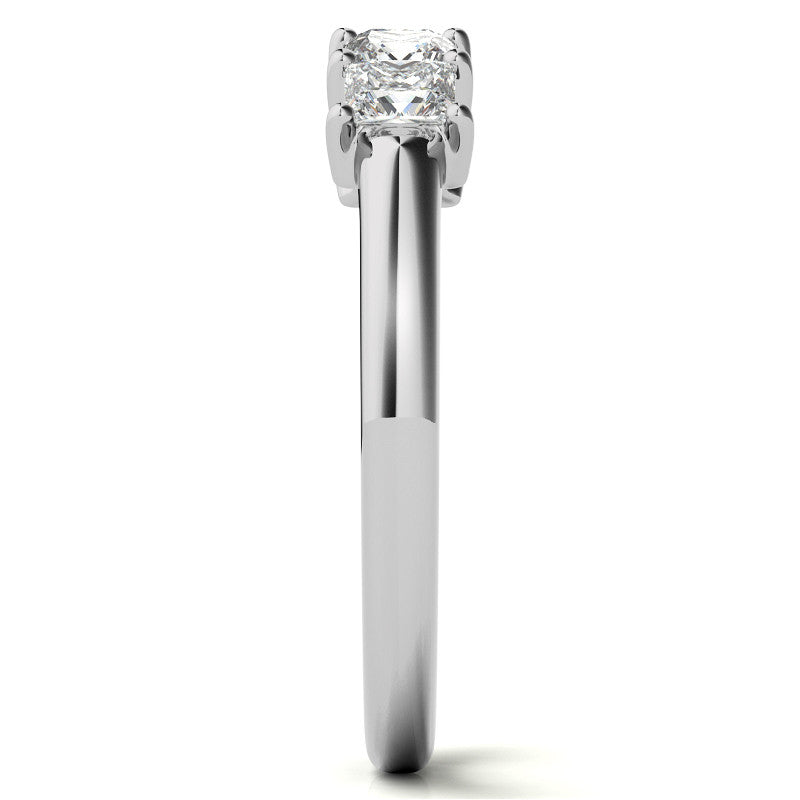 5-Stone 3mm Princess cut Moissanite Shared-Prong Ring