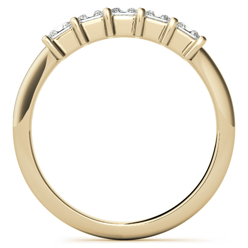 5-Stone 3mm Princess cut Moissanite Shared-Prong Ring