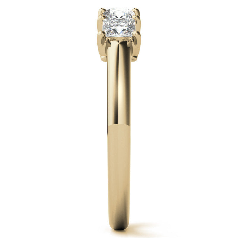 5-Stone 3mm Princess cut Moissanite Shared-Prong Ring