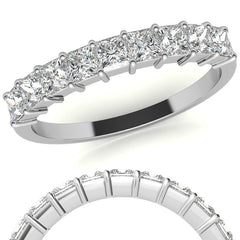 9-Stone 2.5mm Princess cut Moissanite Shared-Prong Ring