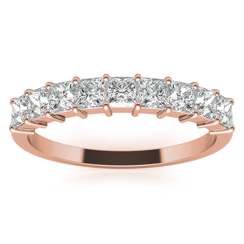 9-Stone 2.5mm Princess cut Moissanite Shared-Prong Ring