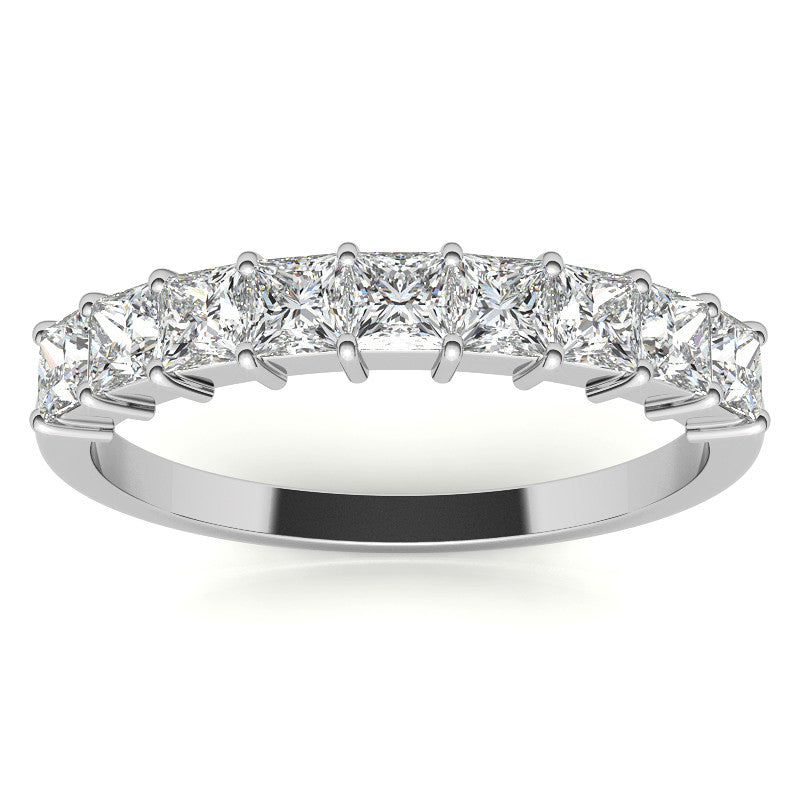 9-Stone 2.5mm Princess cut Moissanite Shared-Prong Ring