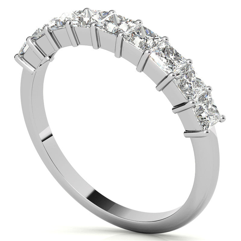 9-Stone 2.5mm Princess cut Moissanite Shared-Prong Ring